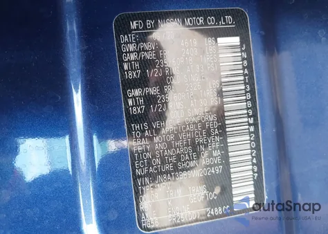 2021 Nissan Rogue Sv Intelligent Awd z USA, uszkodzony, nr VIN JN8AT3BB9MW202497